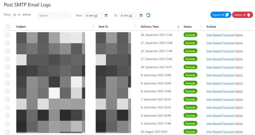 E-Mail Log im Plugin Post SMTP