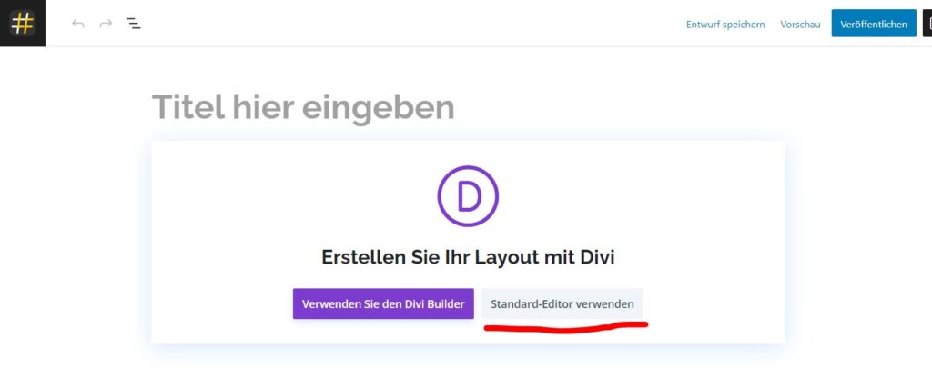 Blog Artikel mit dem Standard Editor erstellen