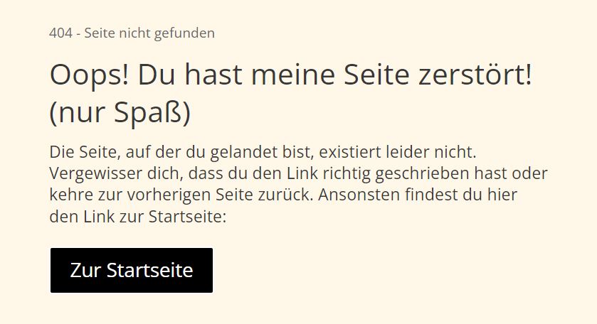 Link zur Startseite auf Divi 404 Fehler Seite einfügen