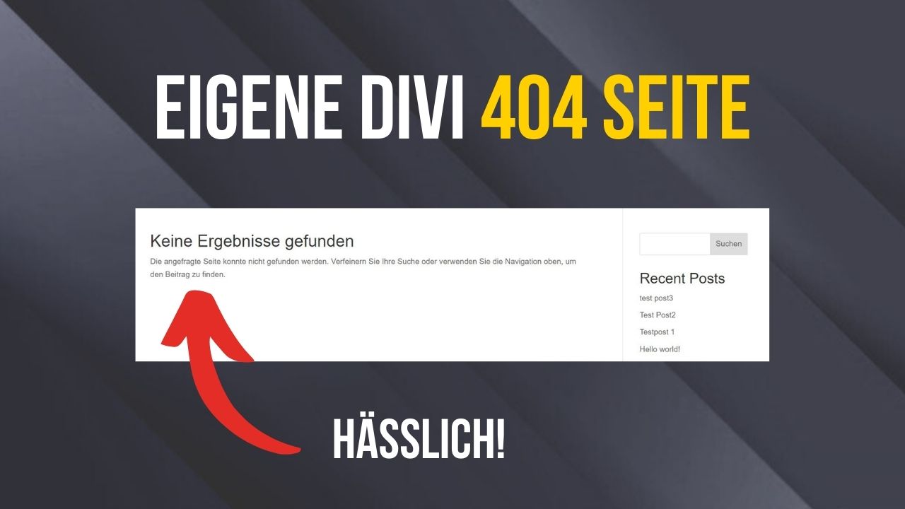 Divi 404 Seite selbst erstellen