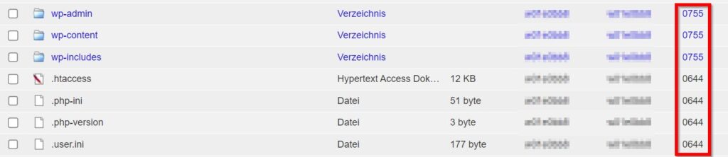 Dateiberechtigungen für WordPress per FTP überprüfen