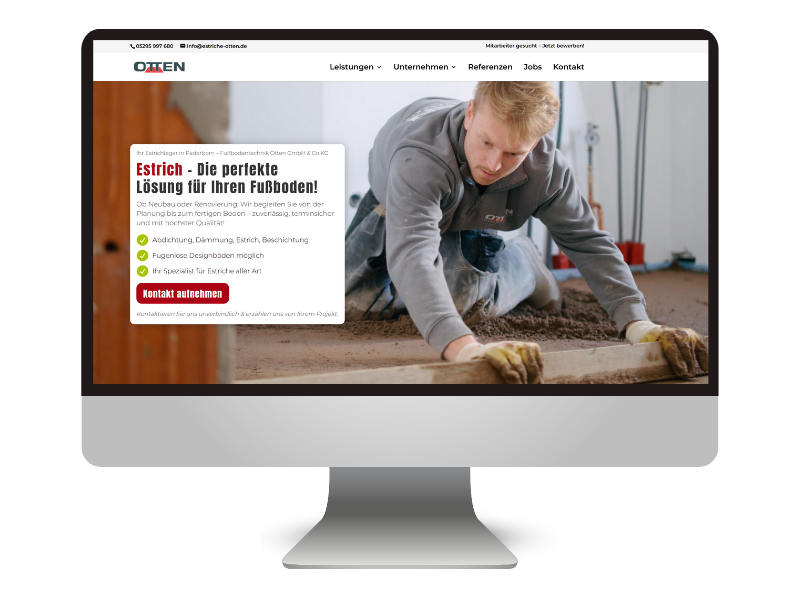 Webdesign Eisenach - Homepage, Website & SEO für Ihre Firma 6 Lukas Fischer Webdesign Referenz: Otten Fußbodentechnik Website
