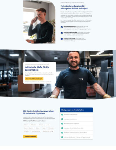 Webdesign für Metallbauer und Metallverarbeitung 6 Referenz Screenshot Webseite - Alukanttechnik