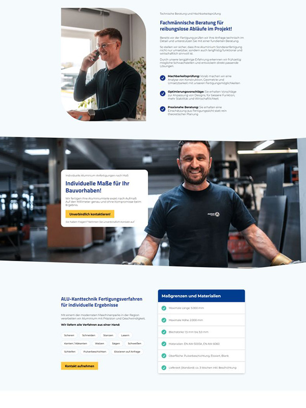 Referenz Screenshot Webseite - Alukanttechnik
