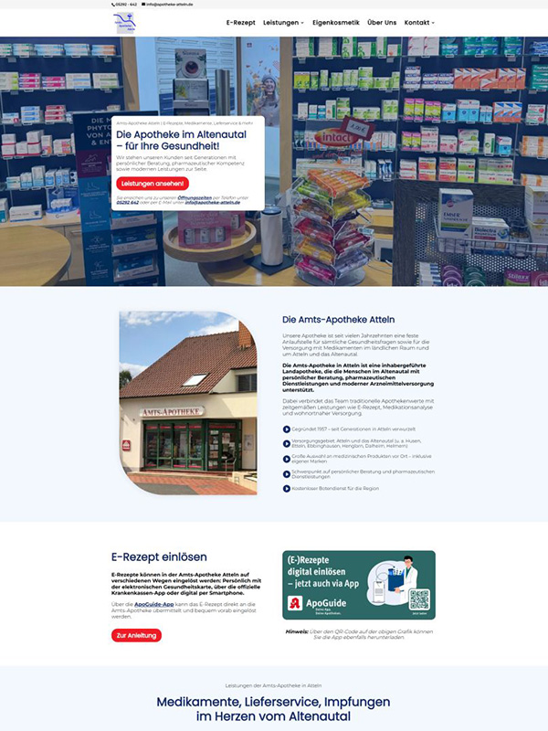 Referenz Screenshot Webseite - Amtsapotheke Atteln