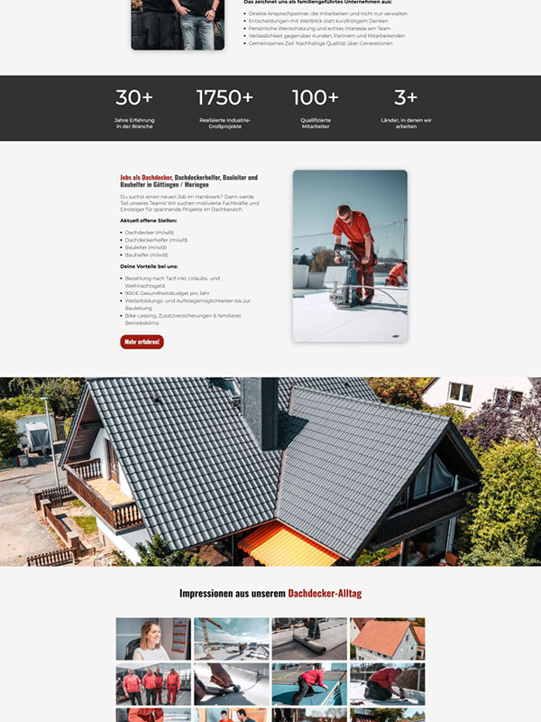 Referenz Screenshot Webseite - Bock Industriebedachungen