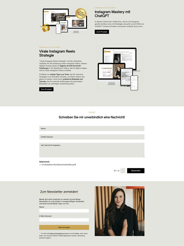 Referenz Screenshot Webseite - Carina Kerler