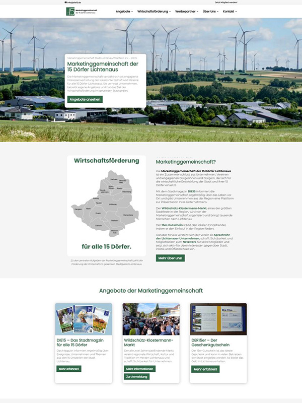 Referenz Screenshot Webseite - Die 15 Lichtenau
