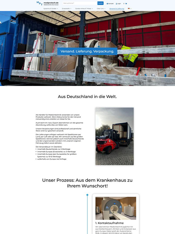 Referenz Screenshot Webseite - Medprotech
