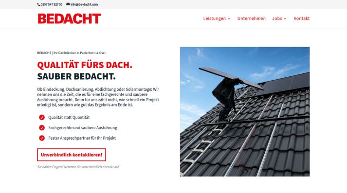 Webseite Bedacht