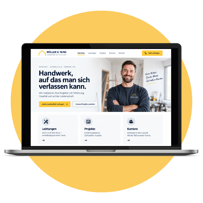 Neue Handwerker Webseite von Lukas Fischer Webdesign & SEO
