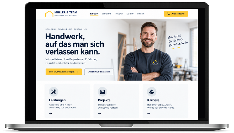 Neue Handwerker Webseite von Lukas Fischer Webdesign & SEO