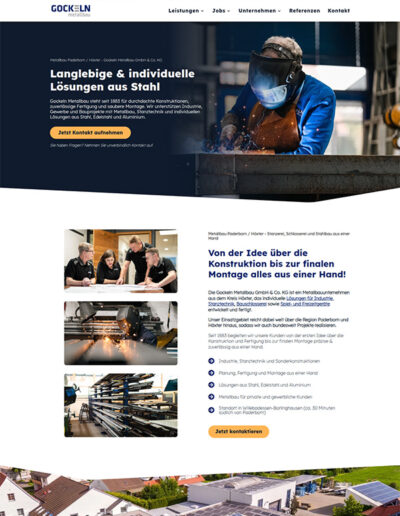 Webdesign für Metallbauer und Metallverarbeitung 5 Referenz Screenshot Webseite - Gockeln Metallbau